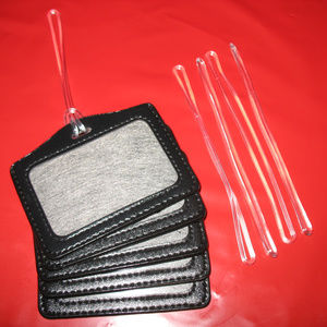 Six Black Travel Luggage Tags New